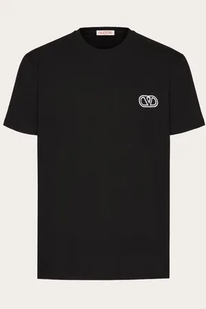 VALENTINO CAMISETA DE ALGODÓN CON PARCHE DEL VLOGO SIGNATURE Hombre L