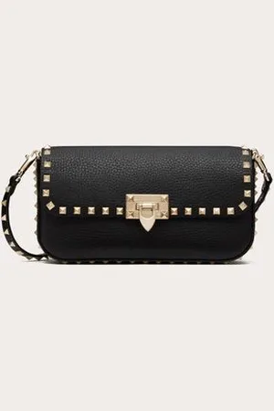 VALENTINO GARAVANI BOLSO BANDOLERA GARAVANI ROCKSTUD DE CUERO DE BECERRO GRANEADO Mujer UNI
