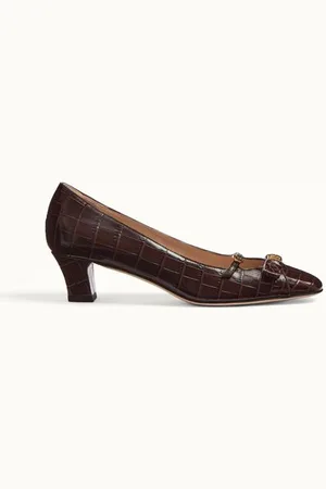 VALENTINO GARAVANI ZAPATO BOWOW DE CUERO DE BECERRO ESTAMPADO CON TACÓN DE 45 MM Mujer 35