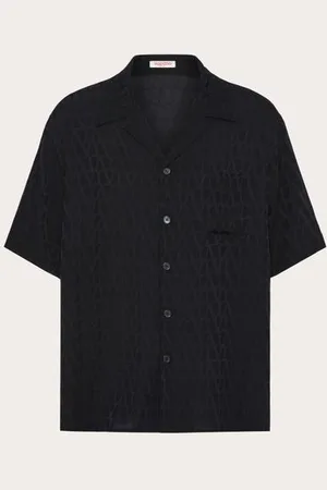 VALENTINO CAMISA DE BOWLING DE SEDA CON PATRÓN TOILE ICONOGRAPHE Hombre 44