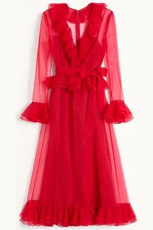 VALENTINO VESTIDO MIDI DE ORGANZA Mujer 36