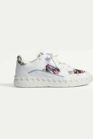 VALENTINO GARAVANI ZAPATILLA DE CAÑA BAJA FREEDOTS DE CUERO DE BECERRO Y TELA Hombre 39