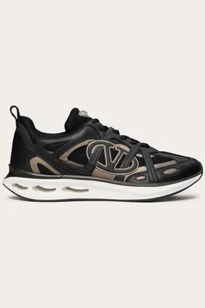 VALENTINO GARAVANI ZAPATILLA VLOGO EASYJOG DE CAÑA BAJA DE CUERO DE BECERRO Y TELA Hombre 39