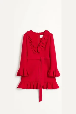 VALENTINO VESTIDO CORTO DE CREPE COUTURE Mujer 36