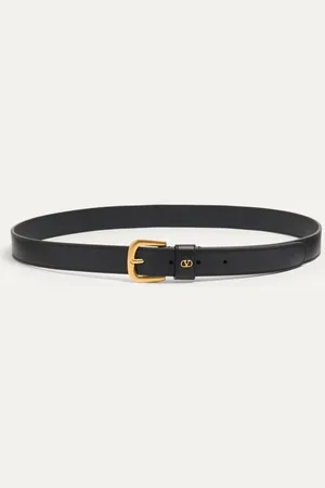 VALENTINO GARAVANI CINTURÓN VLOGO SIGNATURE EN CUERO DE BECERRO CON BRILLO DE 25 MM Hombre 085