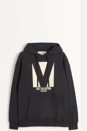 VALENTINO SUDADERA DE ALGODÓN CON CAPUCHA Y ESTAMPADO CHEZ Hombre L