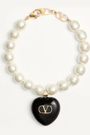 VALENTINO GARAVANI PULSERA COEUR ROYAL DE METAL, ESMALTE Y CUENTAS Mujer M