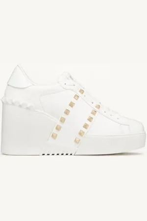 VALENTINO GARAVANI ZAPATILLA DEPORTIVA OPEN DISCO DE CUERO DE BECERRO CON TACÓN EN CUÑA DE 85 MM Mujer 34