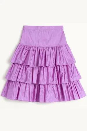 VALENTINO FALDA DE TAFFETA CON VOLANTES Mujer 36