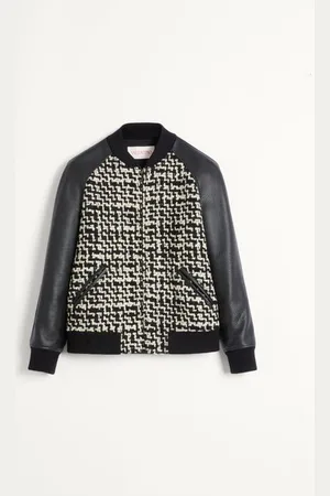 VALENTINO CHAQUETA BOMBER DE WOOL TWEED CON PARCHE DE CHEZ Hombre 44