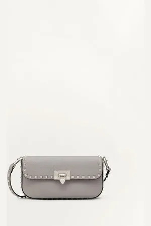 VALENTINO GARAVANI BOLSO BANDOLERA GARAVANI ROCKSTUD DE CUERO DE BECERRO GRANEADO Mujer UNI