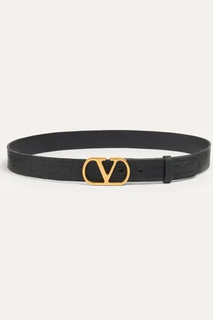 VALENTINO GARAVANI CINTURÓN DE CUERO DE BECERRO VLOGO SIGNATURE DE 30 MM DE ALTURA Hombre 085