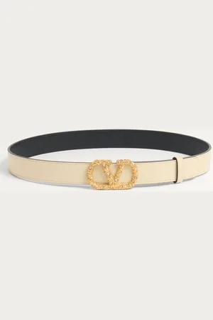 VALENTINO GARAVANI CINTURÓN VLOGO SIGNATURE DE 30 MM DE CUERO DE BECERRO BRILLOSO CON CRISTALES Mujer 070
