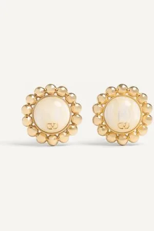 VALENTINO GARAVANI ARETES PAS PLUS DE METAL Y PERLA Mujer UNI
