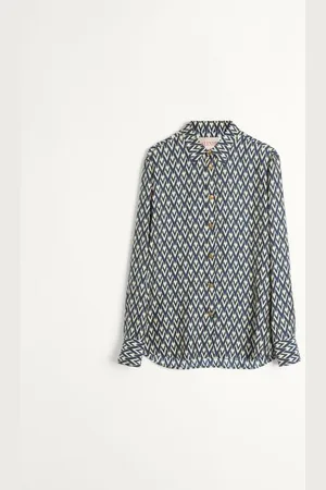 VALENTINO CAMISA DE SARGA DE SEDA CON ESTAMPADO TOUTE LA V Hombre 37