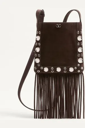 VALENTINO GARAVANI BOLSO DE HOMBRO PEQUEÑO GARAVANI NELLCÔTE DE GAMUZA CON FLECOS Mujer UNI