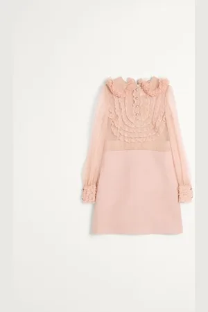 VALENTINO VESTIDO DE CREPE COUTURE CORTO Y BORDADO Mujer 36