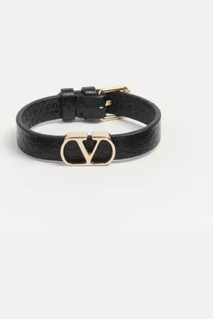 VALENTINO GARAVANI PULSERA VLOGO SIGNATURE DE CUERO GRANEADO DE BECERRO Hombre UNI