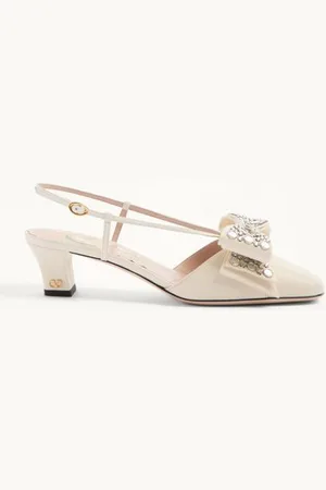 VALENTINO GARAVANI ZAPATO BOWOW DE CABRITILLA CON CORREA TRASERA, ESPEJOS Y CRISTALES Y TACÓN DE 45 MM Mujer 36.5