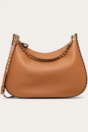 VALENTINO GARAVANI BOLSO HOBO ROCKSTUD DE GARAVANI DE CUERO DE BECERRO GRANULADO Mujer UNI