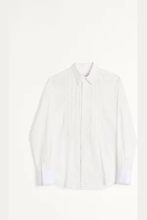 VALENTINO CAMISA DE MUSELINA DE ALGODÓN CON PLASTRÓN Y DETALLES DE ENCAJE Hombre 37