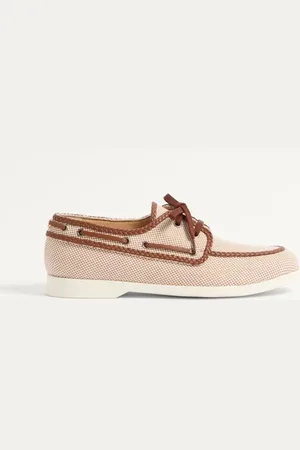 VALENTINO GARAVANI ZAPATO NÁUTICO PALM AVENUE DE LONA Y CUERO NAPA Hombre 39