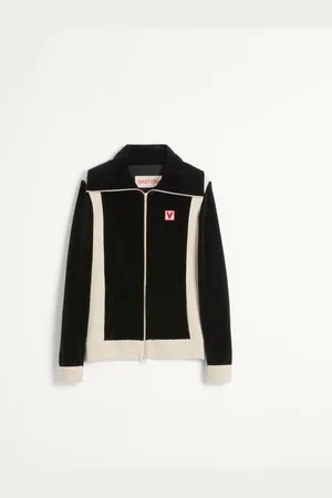 VALENTINO SUDADERA CHEZ DE CHENILLE CON CUELLO ALTO, CIERRE Y PARCHE Hombre L