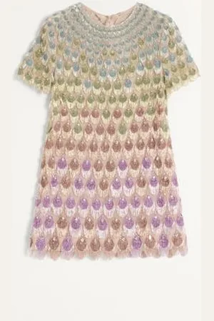 VALENTINO VESTIDO CORTO DE ORGANZA BORDADO Mujer 36