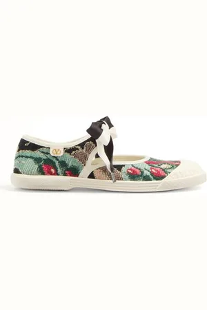 VALENTINO GARAVANI ZAPATILLAS BALLERINAS BAY BY BAY DE TELA JACQUARD CON BORDADO FLORAL Mujer 35.5
