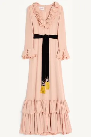 VALENTINO VESTIDO LARGO DE GEORGETTE BORDADO Mujer 36