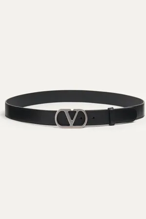 VALENTINO GARAVANI CINTURÓN VLOGO SIGNATURE EN CUERO DE BECERRO CON BRILLO DE 30 MM Hombre 085