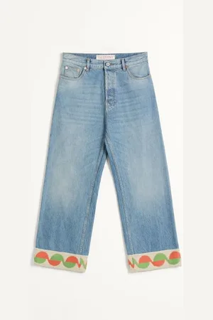 VALENTINO PANTALÓN DE MEZCLILLA CON DOBLADILLO DE JACQUARD Hombre 30
