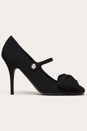 VALENTINO GARAVANI ZAPATO GARAVANI BOWJANE MARY-JANE DE TELA DE CREPÉ CON TACÓN DE 100 MM Mujer 35.5