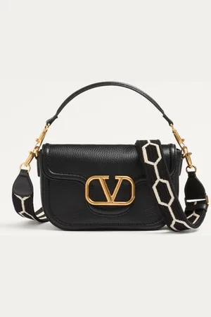 VALENTINO GARAVANI BOLSO DE HOMBRO GARAVANI ALLTIME EN CUERO DE BECERRO GRANEADO CON CORREA DE CINTA DE JACQUARD Mujer UNI