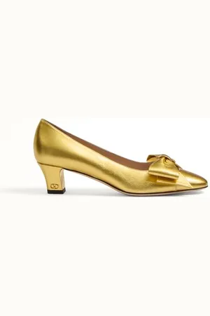 VALENTINO GARAVANI ZAPATO BOWOW DE CUERO NAPA LAMINADO CON TACÓN DE 45 MM Mujer 35.5