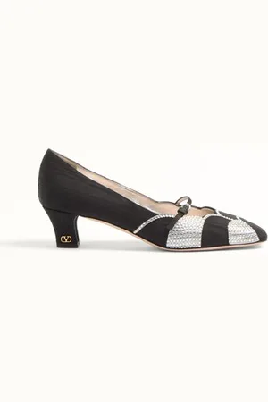 VALENTINO GARAVANI ZAPATO BOWOW DE MOIRÈ CON CRISTALES Y TACÓN DE 45MM Mujer 35.5