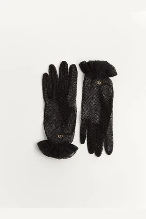 VALENTINO GARAVANI GUANTES VLOGO SIGNATURE DE ALGODÓN Y TUL Mujer 7.5