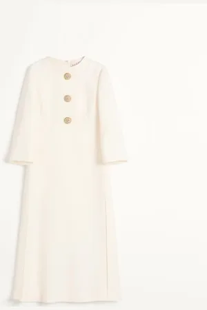 VALENTINO VESTIDO MIDI DE CREPE COUTURE Mujer 36