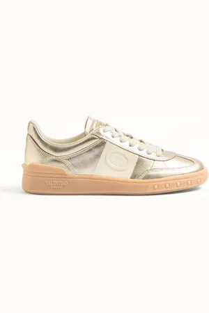 VALENTINO GARAVANI ZAPATILLA DEPORTIVA UPVILLAGE DE CUERO DE BECERRO LAMINADO CON BANDA DE CUERO NAPA DE BECERRO Mujer 35.5