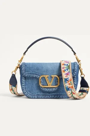 VALENTINO GARAVANI BOLSO DE HOMBRO GARAVANI ALLTIME DE MEZCLILLA CON CORREA DE CINTA BORDADA Mujer UNI