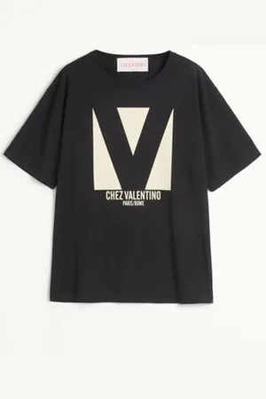 VALENTINO CAMISETA DE TEJIDO DE PUNTO DE ALGODÓN CON ESTAMPADO CHEZ Mujer L