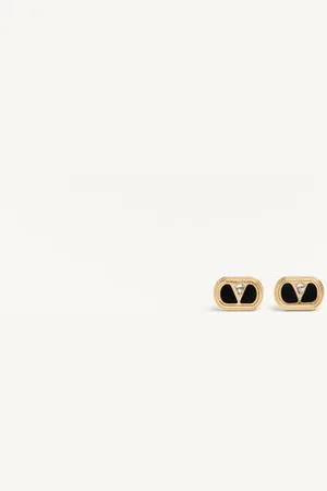 VALENTINO GARAVANI ARETES GARAVANI OVALETTE DE METAL CON ESMALTE Y CRISTALES Hombre UNI