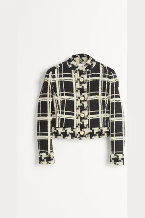 VALENTINO CHAQUETA MARINERA DE MACRO CHECK TWEED Mujer 36