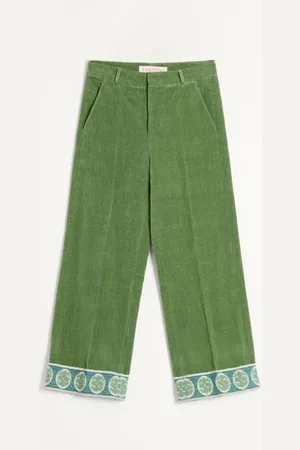 VALENTINO PANTALÓN DE TERCIOPELO DESGASTADO DE LINO Y ALGODÓN CON DOBLADILLO DE JACQUARD Hombre 46