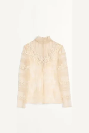 VALENTINO TOP DE DENTELLE CON ESTAMPADO DE ROSAS Mujer 36