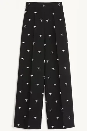 VALENTINO PANTALÓN DE CREPE COUTURE BORDADO Mujer 36