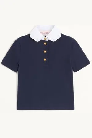 VALENTINO CAMISA POLO BORDADA DE ALGODÓN ESTILO SUDADERA Mujer L