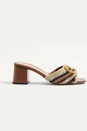 VALENTINO GARAVANI SANDALIA SIN TALÓN VLOGO SIGNATURE CON BORDADO DE CROCHET Y TACÓN DE 60 MM Mujer 35.5