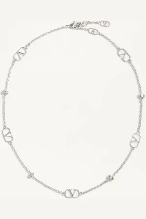 VALENTINO GARAVANI COLLAR DE CRISTAL Y METAL CON VLOGO SIGNATURE Mujer UNI