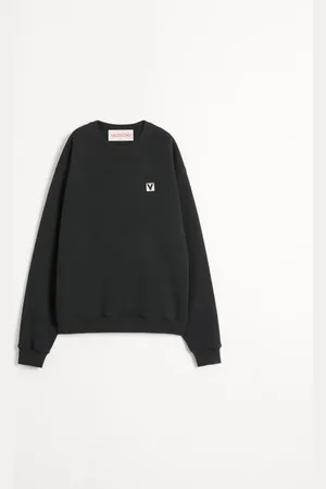 VALENTINO SUDADERA DE ALGODÓN CON CUELLO REDONDO Y PARCHE DE CHEZ Hombre L